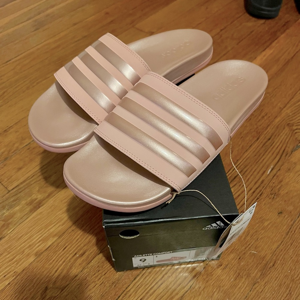 Adidas Adilette Comfort Slides Wonder Mauve, Size 9 NIB - Picture 3 of 6